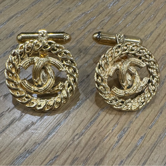 CHANEL Other - Chanel Gold Plated CC Cufflinks